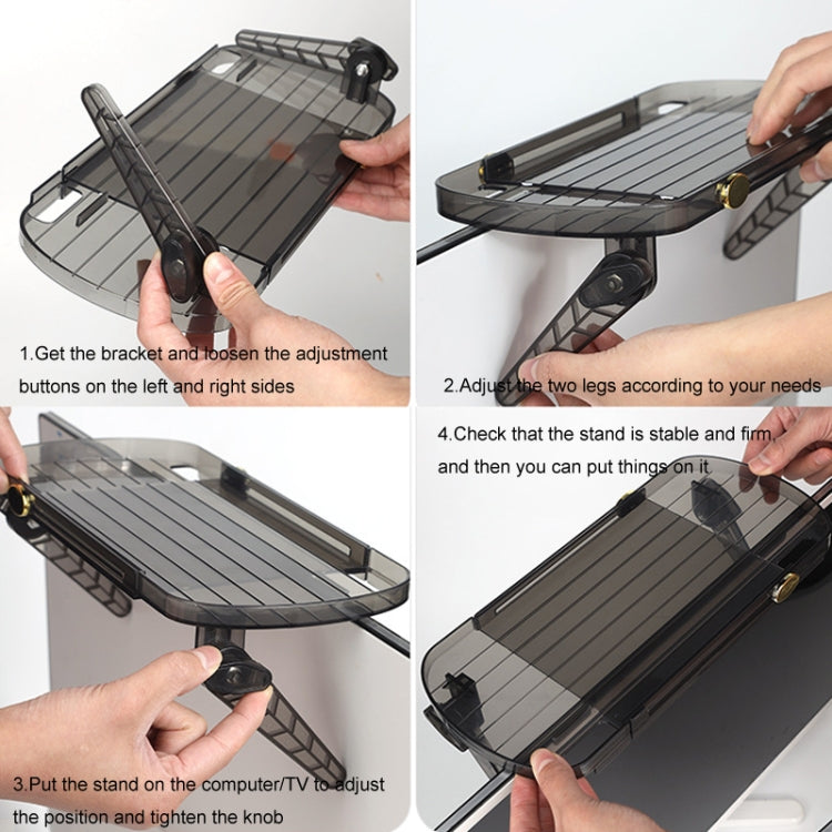 No Punching TV Set-top Box Adjustable Storage Shelf Monitor Computer Screen Holder Router Hanger