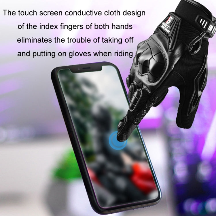 GHOST RACING Motorcycle Riding Anti-fall Breathable Rubber Shell Touch Screen Gloves, M, L, XL