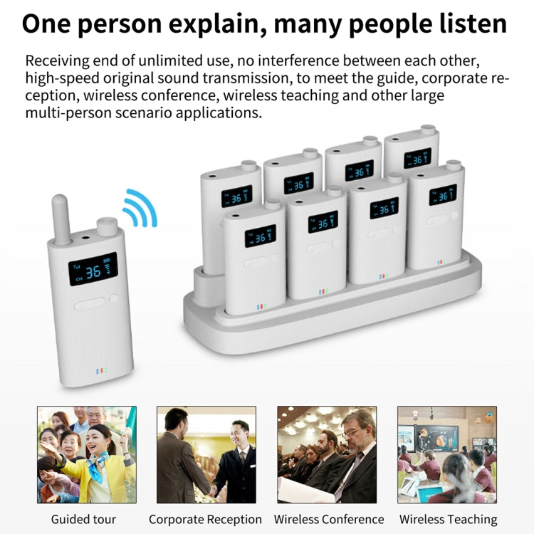 2.4G Wireless Office Conference Tour Guide Explainer One-way One-to-Many Explainer Microphone, YWI22 Transmitter, YWI22 Receiver