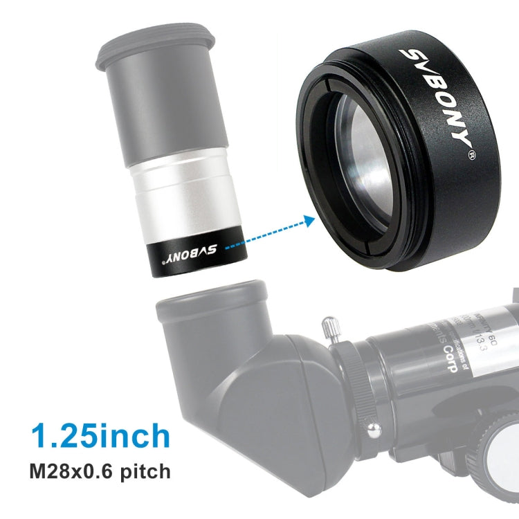 SVBONY F9115A Fine Thread 1.25 inch 0.5x Eyepiece Reducing Lens, F9115A
