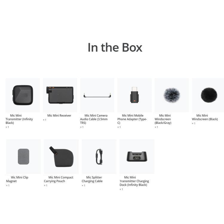 Original 1 TX + 1 RX For DJI Mic Mini, 1 TX + 1 RX