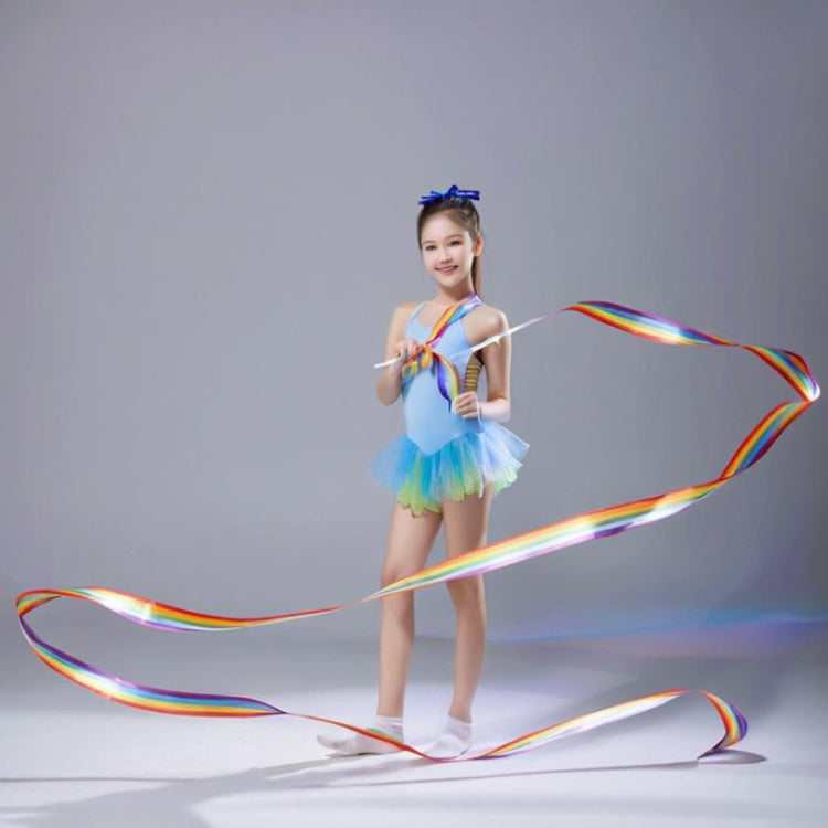 10pcs 4m Rhythmic Gymnastics Ribbons Dance Fitness Toys Sports Equipment, 7 Color, Purple, Dazzling