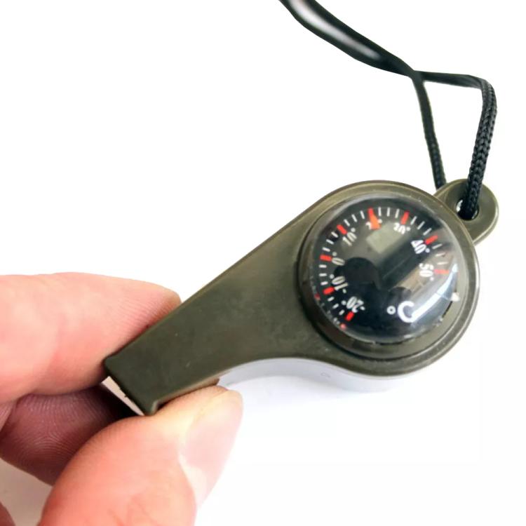 Outdoor Multi-Functional Three-In-One Lifesaving Compass Thermometer Whistle