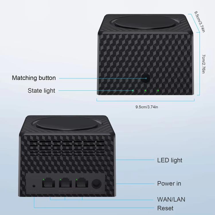 Urant USM16 1200Mbps Dual-band Mesh WiFi Router Signal Amplifier with 3 Gigabit Ethernet Ports
