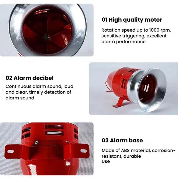 Wind Screw Motor Siren Alarms High Power Industrial Buzzer Horn Alarms, MS-390 DC24V, MS-390 DC12V, MS-390 AC220V, MS-390 AC110V