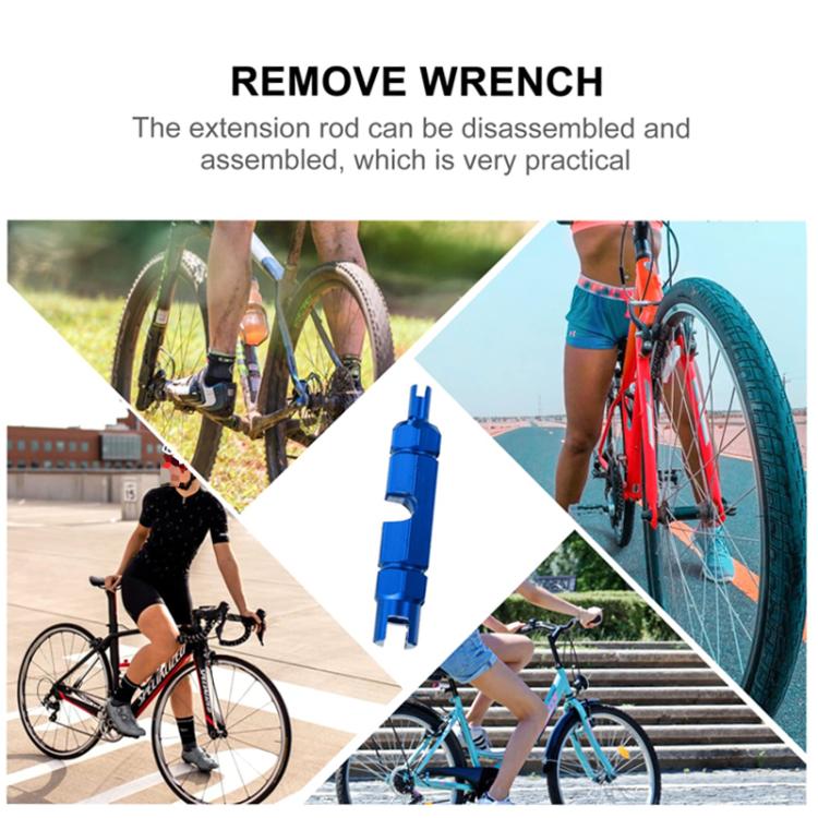 Aluminum Alloy American/French Bicycle Valve Core Removal Tool, Blue