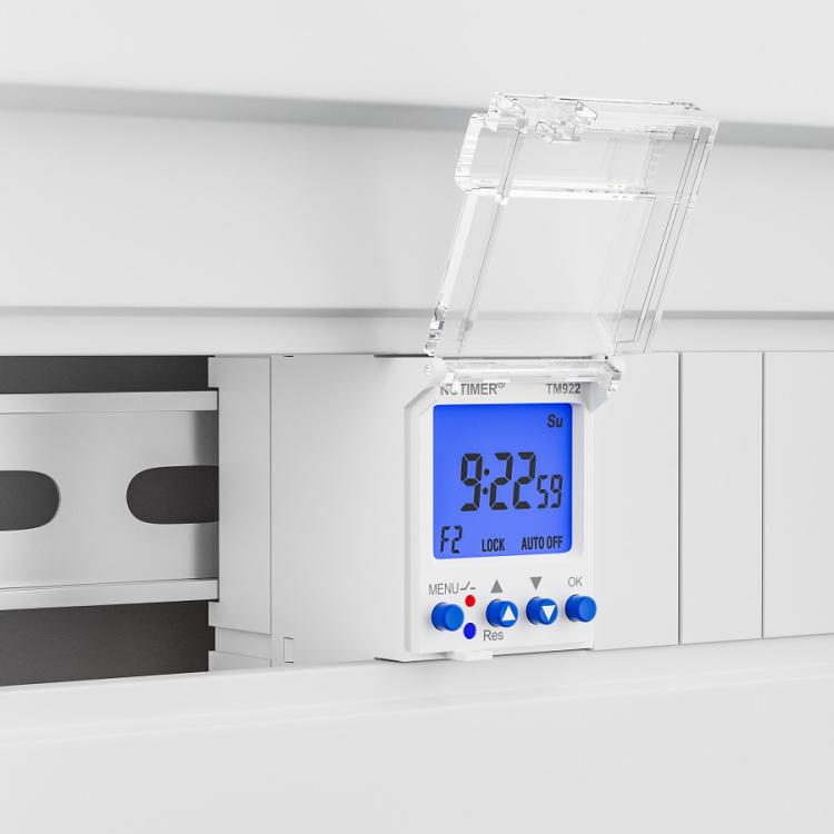16A 2-Way Dual-Channel Second Control 7-Day Timing Switch Module DIN Mounted Timer, SINOTIMER TM922-4 12V
