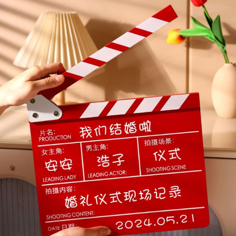 Wooden Director Board Shooting Video Movie City Scene Record Board Photography Props, Large Red, Small P Black, Small P White, Small U Black, With Chinese Small White, With Chinese Small Black, Large U Black, Large P Black, Large U White...