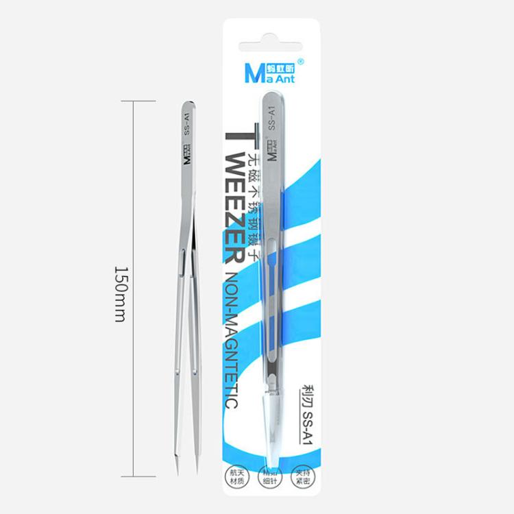 Non-magnetic Stainless Steel Tweezers, MaAnt SS-A, MaAnt SS-A1