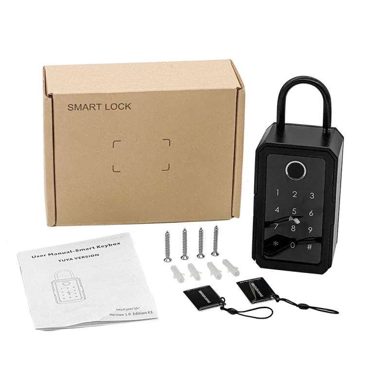 Smart Bluetooth Key Box Supports Fingerprint/APP/Password/IC Card Unlocking, Tuya App, TTLOCK App
