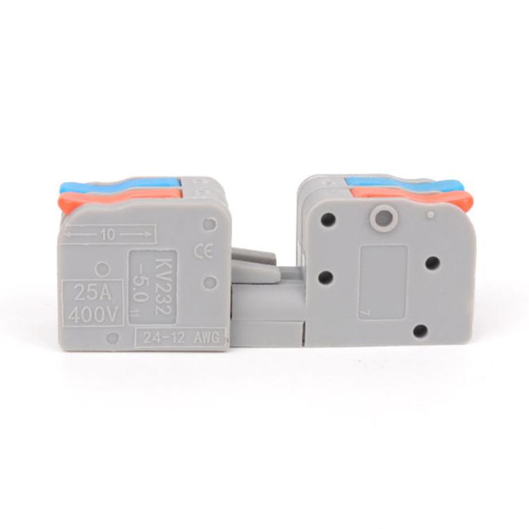 10pcs 2 In 2 Out Terminal Block Wire Push-on Quick Docking Snap Cap, KV232 2 In 2 Out