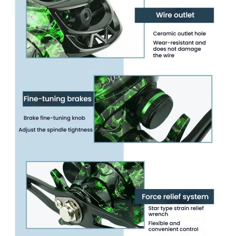 Baitcasting Fishing Reel 6.3:1 Gear Ratio With Magnetic Brake System, 12-Setting Adjustable, YUMOSH EQC201 Left Hand, YUMOSH EQC200 Right Hand