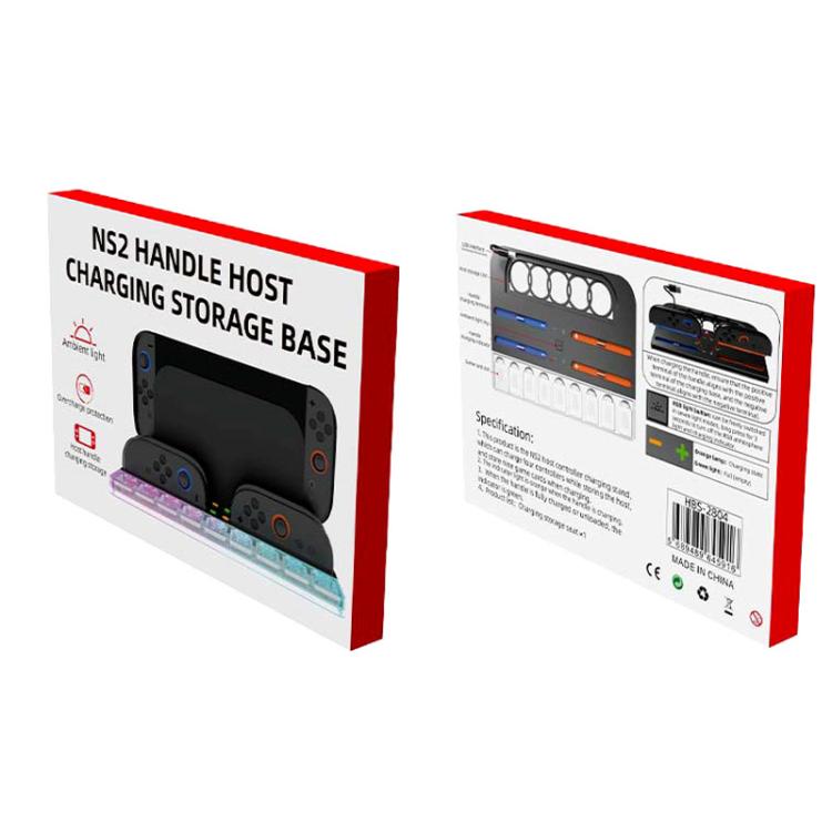 For Nintendo Switch 2 Console and Joy-Con Controllers Charging Dock with RGB Lighting, 9 Game Card Slots, HBS-2804
