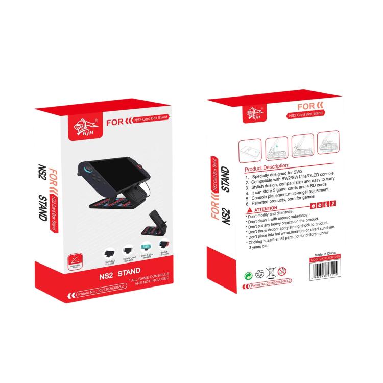 KJH Card Box Stand for Nintendo Switch 2 / Switch OLED / Lite Foldable Holder with 9 Game Card Slots & 4 SD Card Slots
