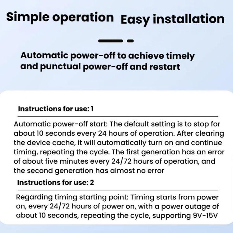 HuaGu 30cm Router Timed Restart Line Controller Power Failure Smart Reset Connection Cable WiFi Relay, 24H White, 24H Black, 24H Transparent, 72H White, 72H Black, 72H Transparent