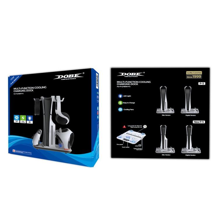 For PS5 / PS5 Slim / PS VR2 DOBE TP5-3550 Game Console Cooling Base Controller Charging Stand + Headphone Hanger, TP5-3550