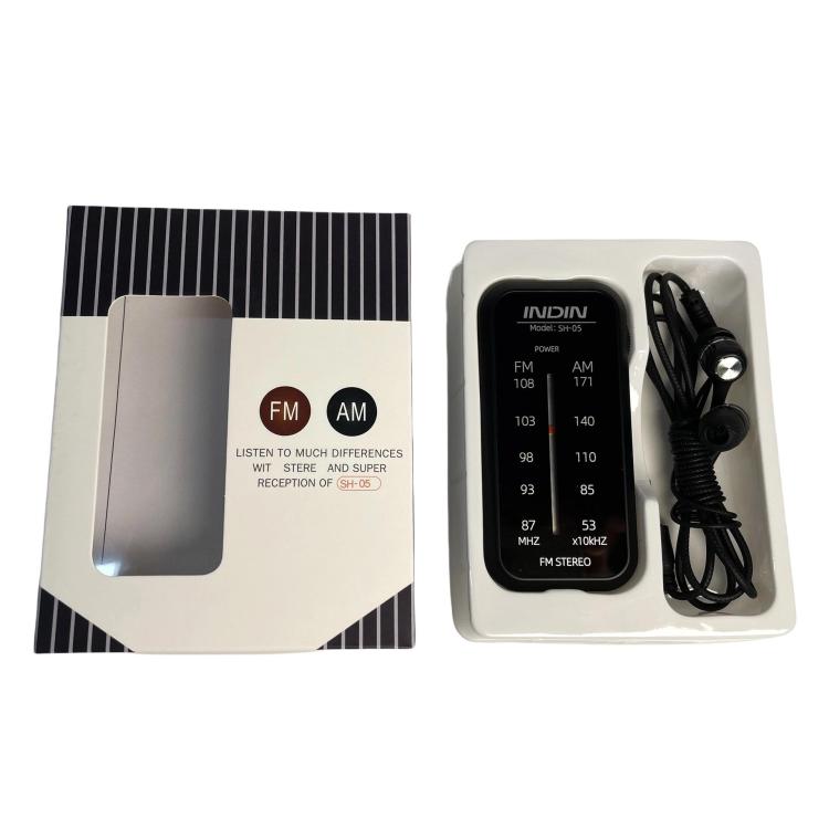 INDIN SH05 Mini Stereo AM/FM Radio With Earphone & Stainless Steel Clip, SH05