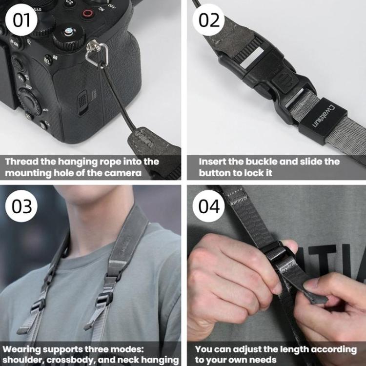 Cwatcun D213 Medium Universal Camera Shoulder Strap Matte Leather Quick Release Strap, D213