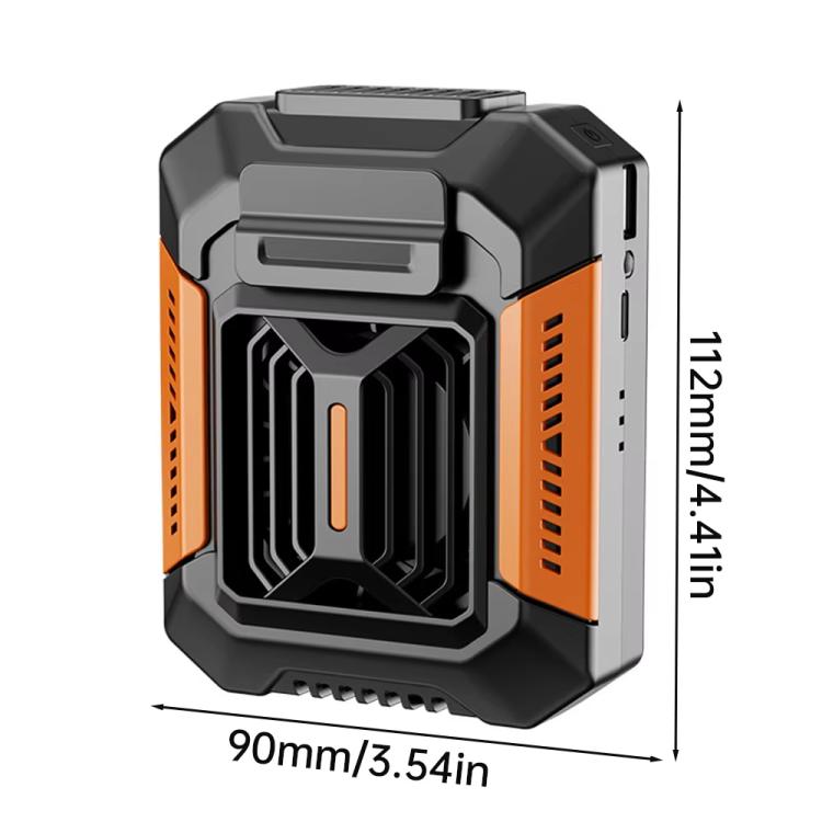F66 Rechargeable Waist-Mounted Clip Fan With 3-Speed Settings & LED Flashlight Hands-Free Cooling For Construction, Outdoor Work, Hiking, F66 Orange, F66 Green