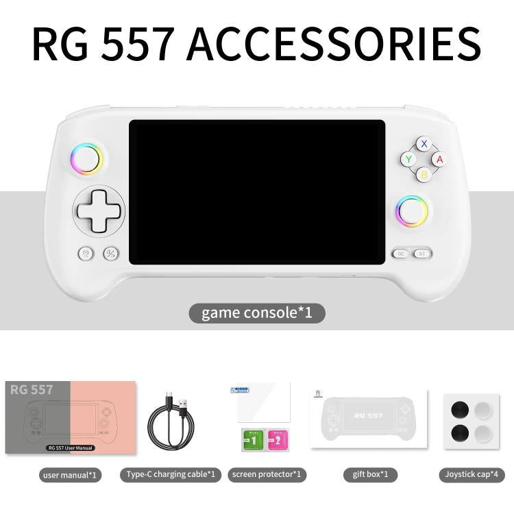 ANBERNIC RG557 Handheld Game Console 5.48-Inch AMOLED Screen Android 14 Video Game Player, 12+128G, 12+256G