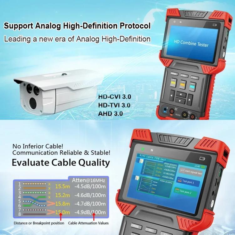 DT-T73 4 inch Engineering Tester Video Surveillance Tester, US Plug, EU Plug, UK Plug, AU Plug