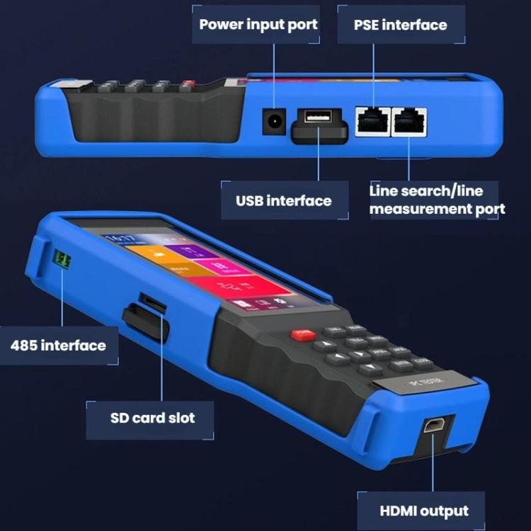 IPC9310Plus-N 4.5 Inch Engineering Tester Network Analog Coaxial Video Surveillance Tester, US Plug, EU Plug, UK Plug, AU Plug