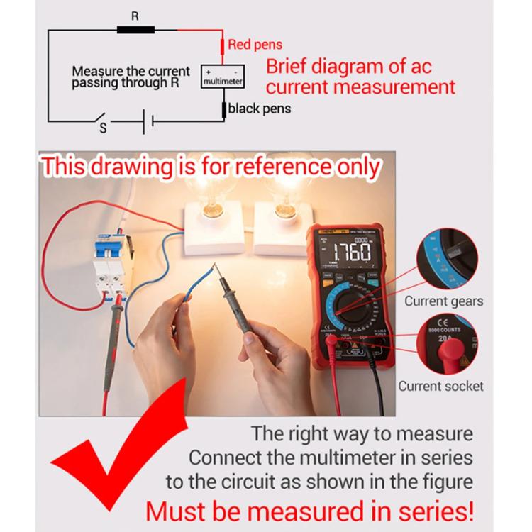 Digital Multimeter with NCV Detection Voltage Tester for AC/DC Current/Voltage, hFE Triode, and Capacitor Test Tool, ANENG SZ818, ANENG SZ818 Pro Rechargeable