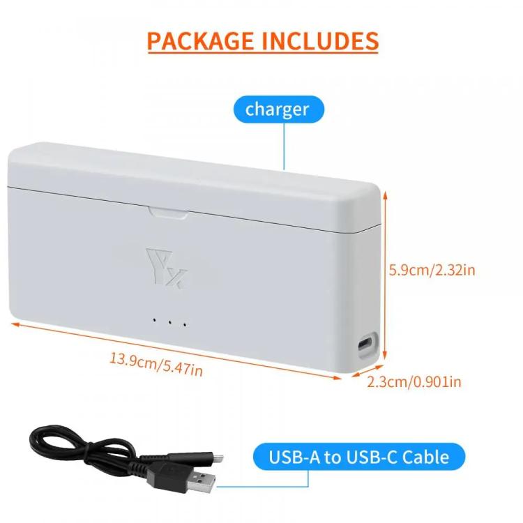 For Insta360 X4 YX 2-Slot Intelligent Charger Battery Charging Hub Storage Case, Gray