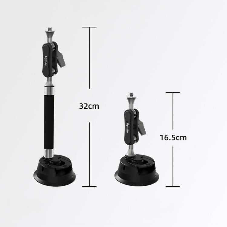 Flymile Universal Car Suction Cup Mount for Action Cameras 360-degree Rotatable, Washable and Reusable Dashboard Windshield Holder, Only Mount, With Extension Rod