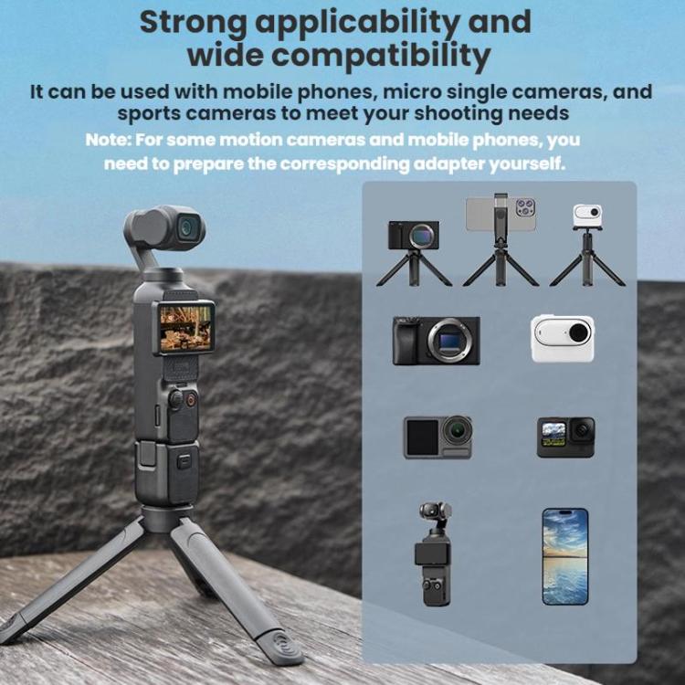 Flymile Action Camera Tripod For DJI Osmo Pocket 3 / Action 4 / Insta360 X5 / GoPro, Tripod Extension, Tripod Extension with Copper Nut Adapter
