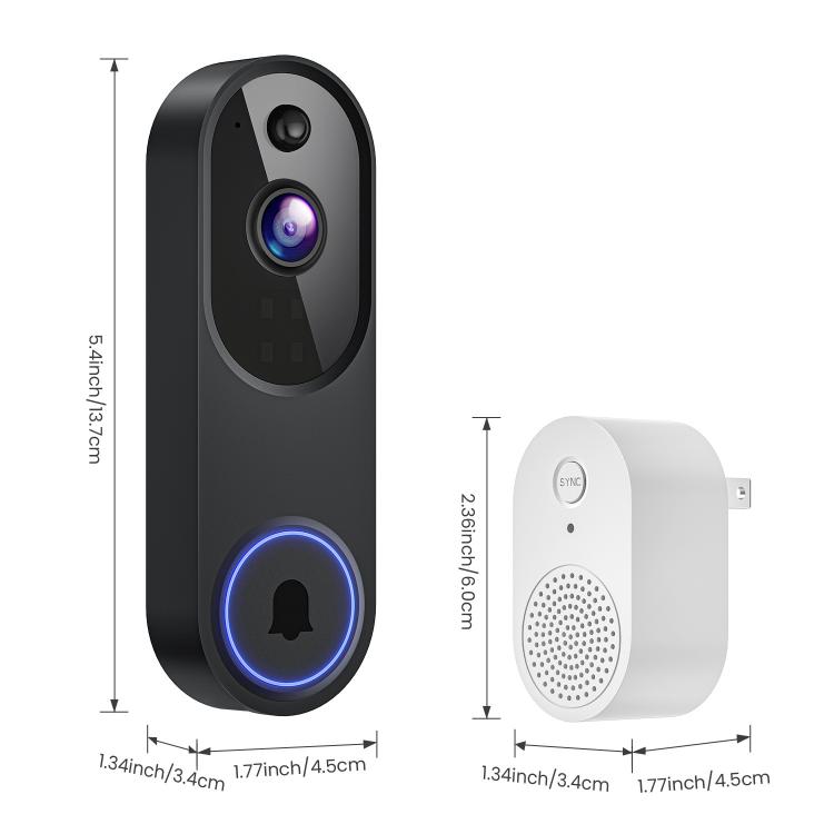 HD Night Vision Smart Video Doorbell Wireless Voice Intercom Surveillance Electronic Peephole, Black + US Plug Dingdong, Black + UK Plug Dingdong, Black + USB Dingdong, Beige + US Plug Dingdong, Beige + UK Plug Dingdong, Beige + USB Dingdong