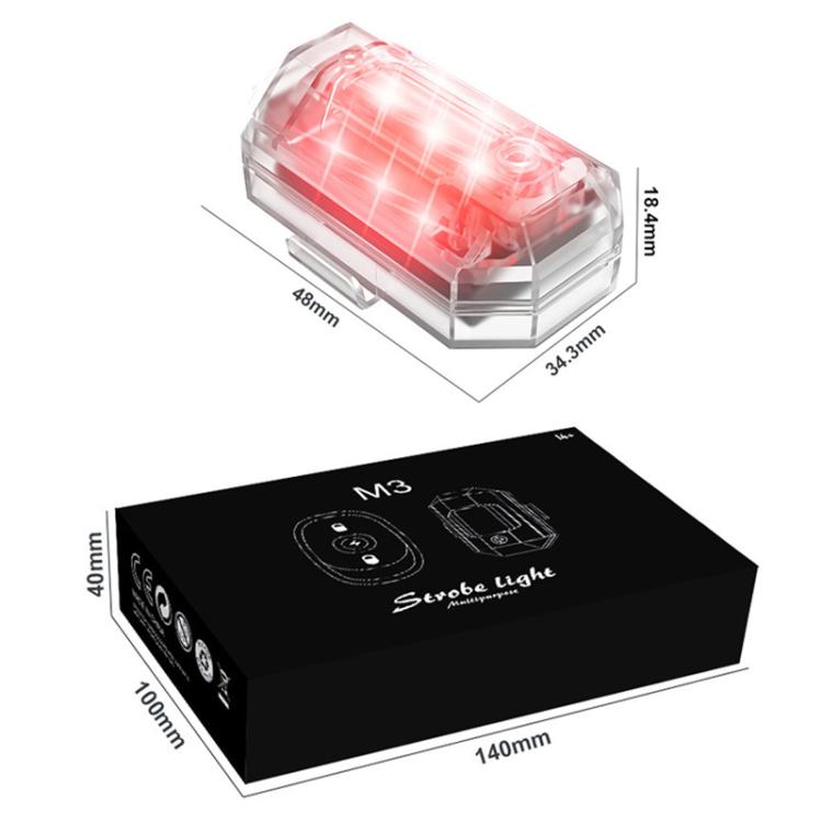 M3 Motorcycle Bicycle Drone Strobe Light Waterproof Wireless Remote Control Anti-Tailgating Light, 4 Lights + Remote Control, 2 Lights + Remote Control, 1 Light + Remote Control