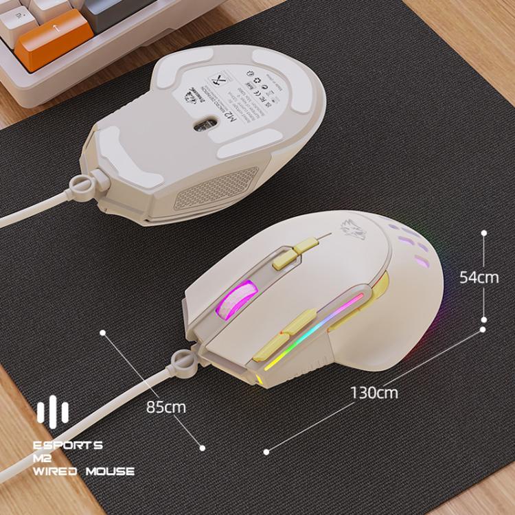 ZIYOULANG M2 RGB Illuminated 1.6m Wired Gaming Mice 12800 DPI Macro-Programmable Mouse
