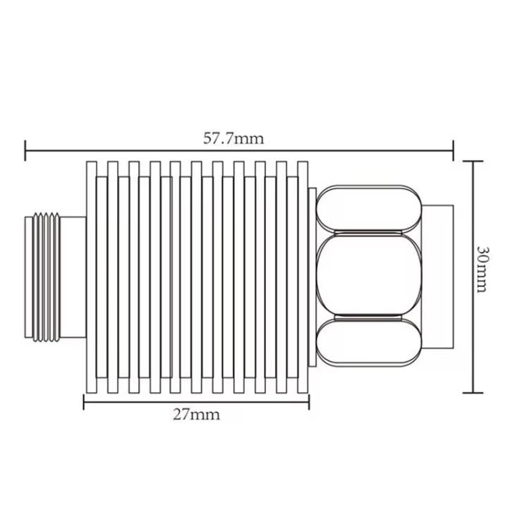 N-Type 10W Coaxial Fixed Attenuator Male To Female RF Coaxial Plug, DC-3G 1dB, DC-3G 2dB, DC-3G 3dB, DC-3G 5dB, DC-3G 6dB, DC-3G 10dB, DC-3G 15dB, DC-3G 20dB, DC-3G 25dB, DC-3G 30dB, DC-3G 40dB, DC-3G 50dB, DC-4G 1dB, DC-4G 2dB, DC-4G 3dB, DC-4G 5dB...