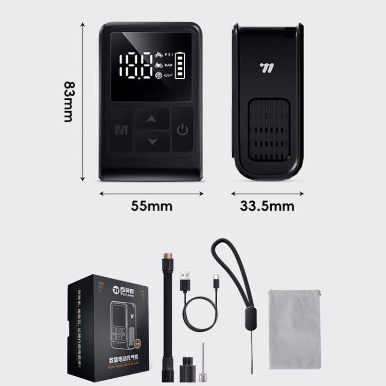WEST BIKING Mini Digital Electric Air Pump Portable Tire Inflator with Preset Pressure, USB-C Rechargeable for Bikes Motorcycles Balls