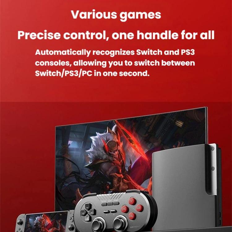 GAMEMT 080S 2.4G Vibration Wireless Game Controller For PC / Switch / PS3, Single, With Receiver, Double With Receiver