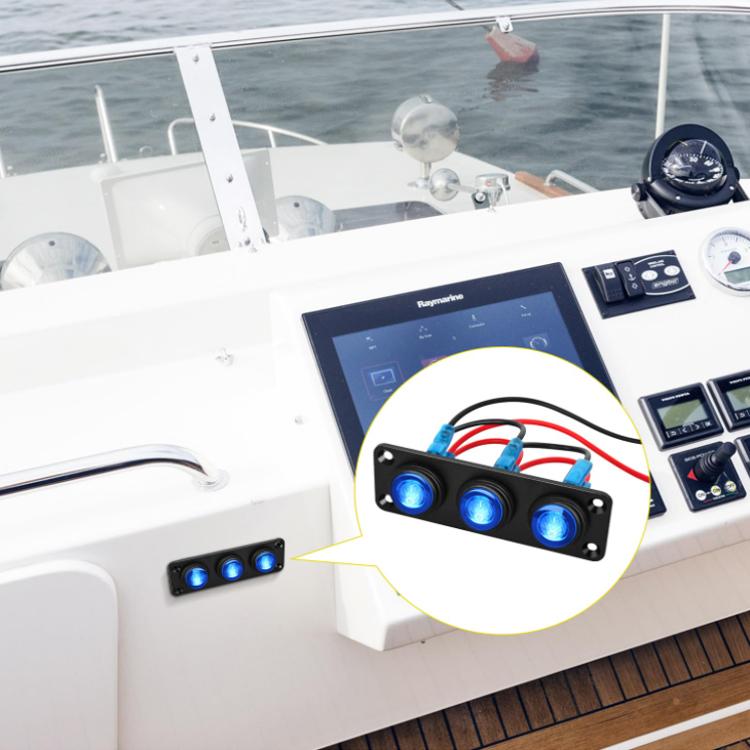 Round Waterproof Marine Panel Switch With LED Light, 1 Button Red, 2 Button Red, 3 Button Red, 4 Button Red, 5 Button Red, 6 Button Red, 1 Button Blue, 2 Button Blue, 3 Button Blue, 4 Button Blue, 5 Button Blue, 6 Button Blue, 1 Button Green