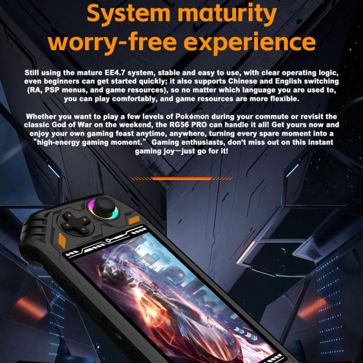 RG56 PRO 5.5-Inch Handheld Game Console EmuELEC System With HDMI TV Output WiFi Connectivity, 64G, 128G