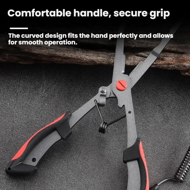 Seawater Corrosion Resistant Extended Eagle-Beak Hook Remover Line Cutter Pliers, Lure Plier, Lure Plier + Wire Safety Rope, Lure Plier + Wire Safety Rope + Nylon Bag, Lure Plier + Wire Safety Rope + Rubber Sleeve