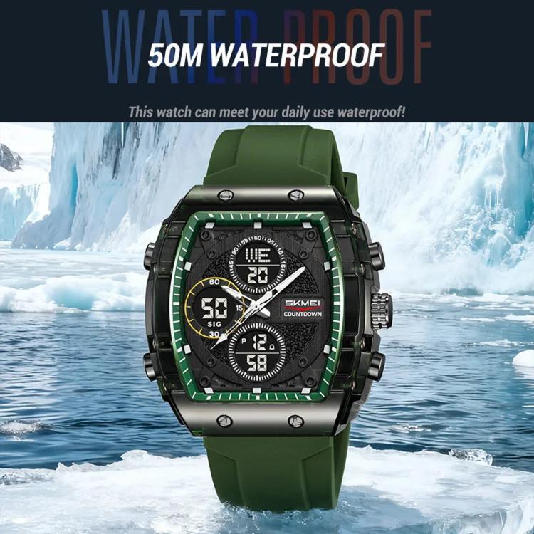 SKMEI 2602 Multifunctional Dual-Display Sports Watch 50m Life Water-Resistant Chronograph Luminous Outdoor Digital Watch