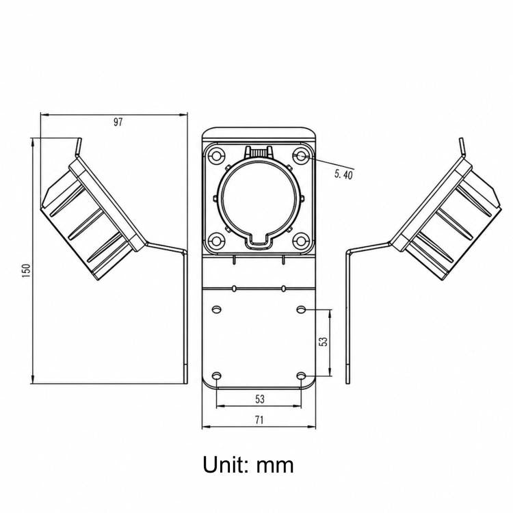 For J1772 US Standard EV Charger Plug Holder, Charging Station Gun Dock Bracket, D-Style
