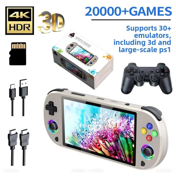 SJGAM M22 PRO 5 Inch HD IPS Open Source Retro Portable Handheld Game Console With Controller, 64GB Gray, 128GB Gray, 256GB Gray, 64GB Black, 128GB Black, 256GB Black