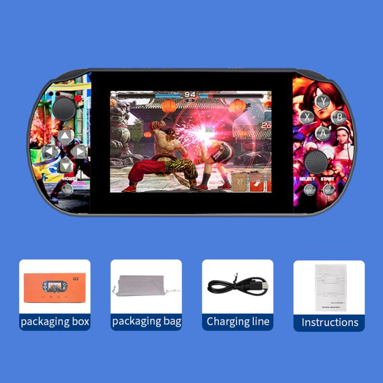 Q3 HD Large-Screen Retro Joystick Handheld Game Console, Blue 32G, Blue 64G, Red 32G, Red 64G