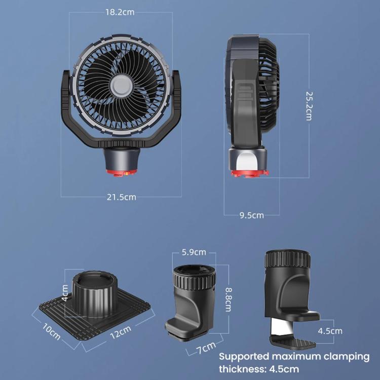 F8104 Stepless Speed Regulation Quiet Car Fan 12V/24V Angle Adjustable Truck Cooling Fan, F8104