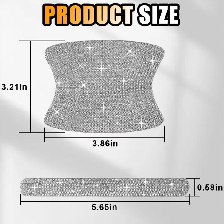 8pcs / Set Rhinestone Car Door Handle & Door Bowl Stickers Anti-Scratch Door Decor Decals