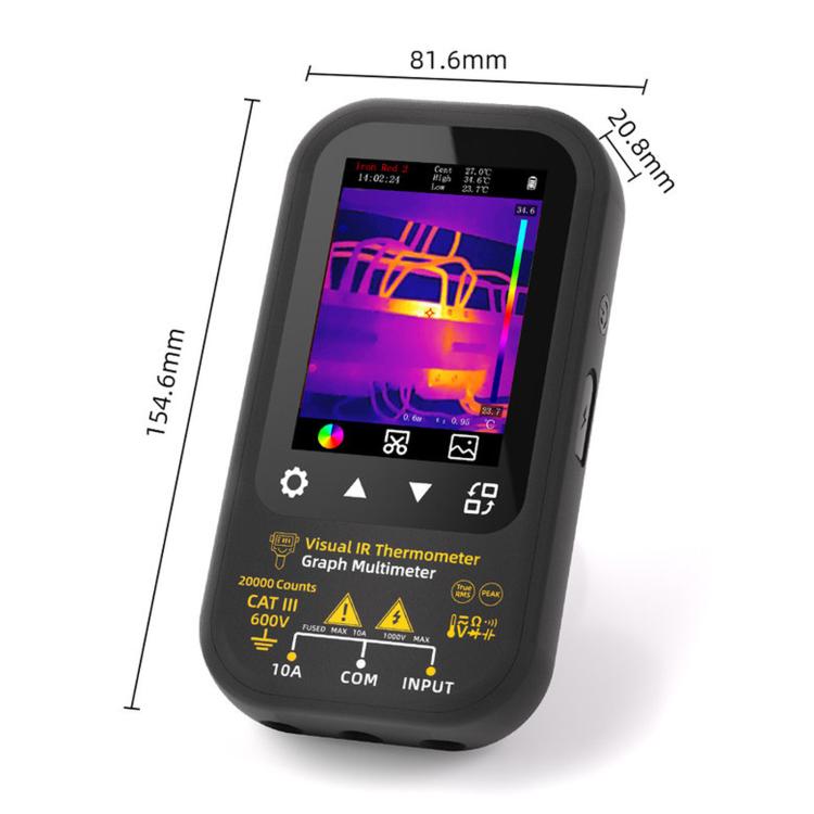 BSIDE SH6 Thermal Imaging Multimeter 2 In 1 Touchscreen High-Precision Infrared Thermal Imager Temperature Meter Electrical Tester, Standard, SH6