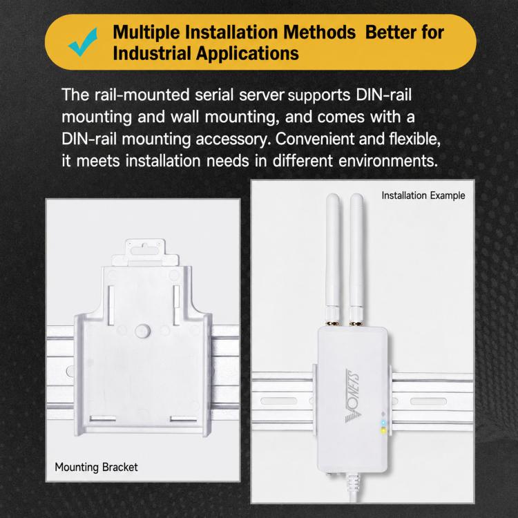 Industrial Serial To WiFi Ethernet Converter 2.4G 300Mbps Wireless Bridge Router, VONETS VAP11S-232 External Antenna, VONETS VAP11S-D232 Internal Antenna