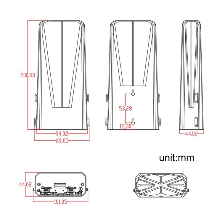 Outdoor Wireless Bridge 1200Mbps Dual Band WiFi AP Bridge CPE 2 Gigabit Ports PoE, VBGO1200