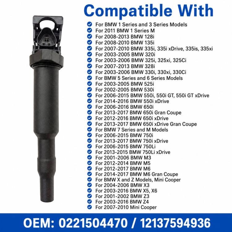For BMW Ignition Coil 0221504470 / 12137594936
