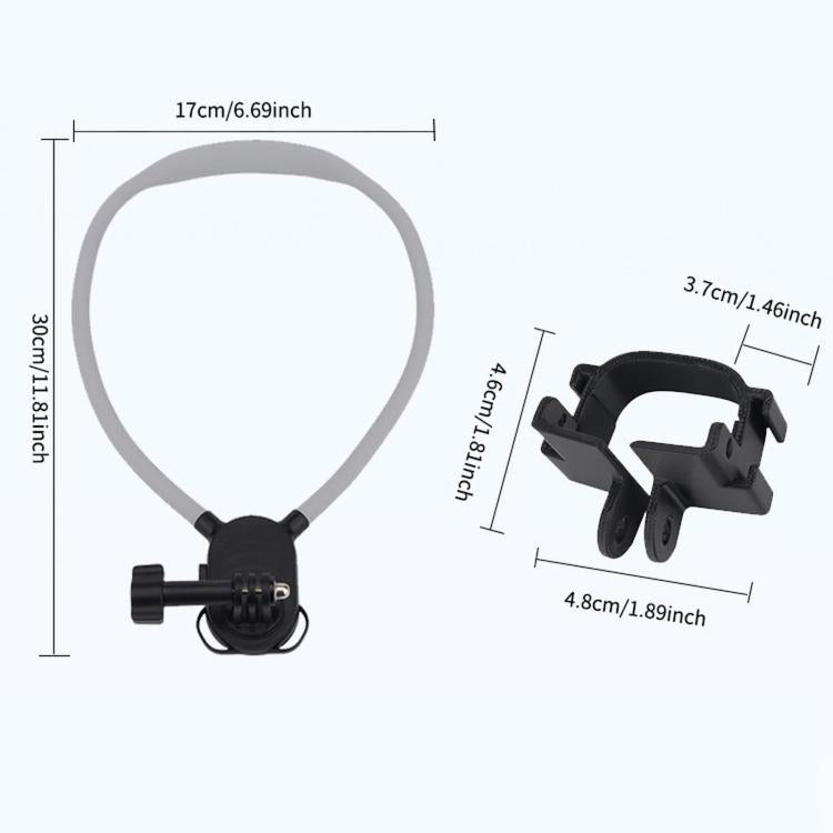 For Insta360 Luna Pro / Ultra Dual Cold Shoe Expansion Cage, Only Cage, Neck Mount Set